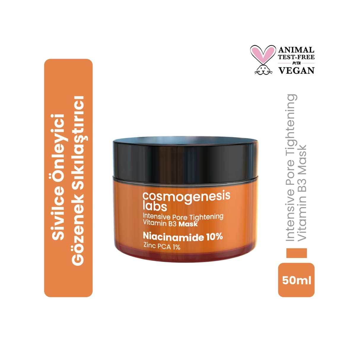 Cosmogenesis Labs Gözenek Sıkılaştırıcı ve Vitamin B3 Krem Yüz Maskesi 50 ml - Gratis