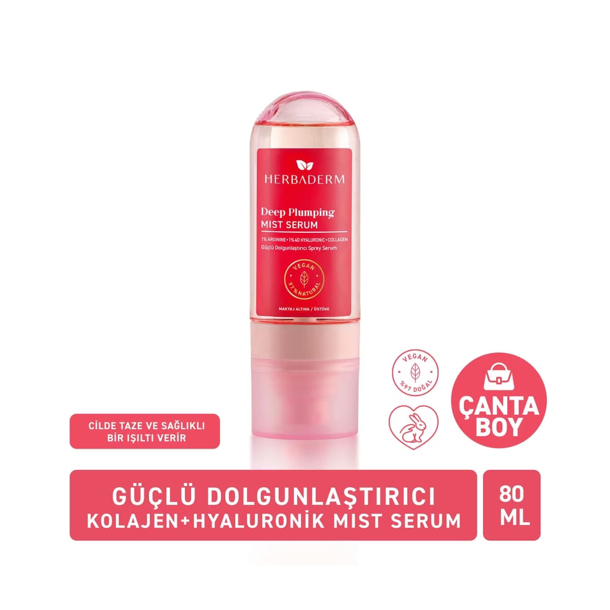 Herbaderm Güçlü Dolgunlaştırıcı Sprey Serum 80 ml - Gratis