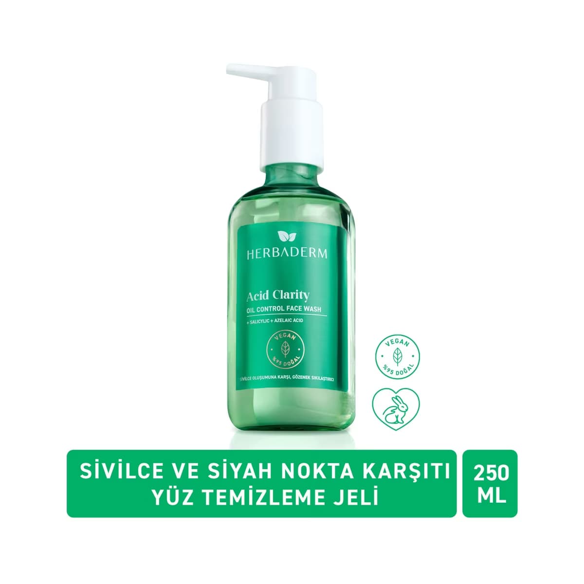 Herbaderm Acid Clarity Yüz Temizleme Jeli 250 ml - Gratis