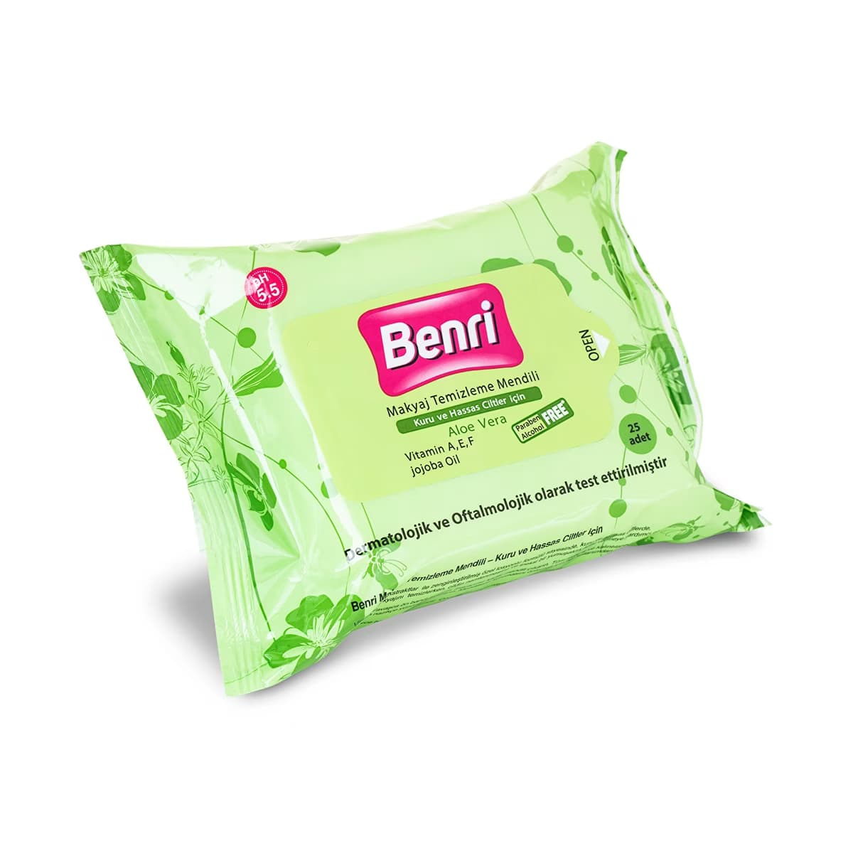 Benri Makyaj Temizleme Mendili Kuru ve Hassas Ciltler İçin 25'li - Gratis