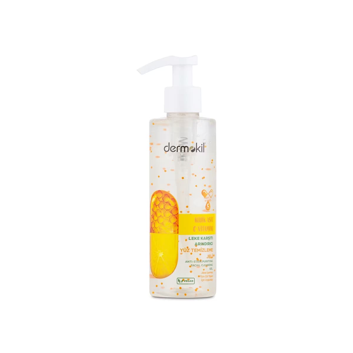 Dermokil Kojik Asit C Vitamini Leke Karşıtı Arındırıcı Yüz Temizleme Jeli 200 ml - Gratis