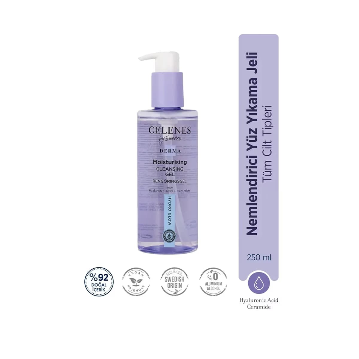 Celenes Derma Nemlendirici Yüz Yıkama Jeli 250 ml - Gratis