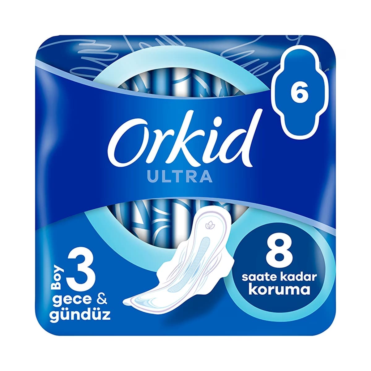 Orkid Ultra Gece (Boy 3) Kanatlı Hijyenik Ped 6 Ped - Gratis