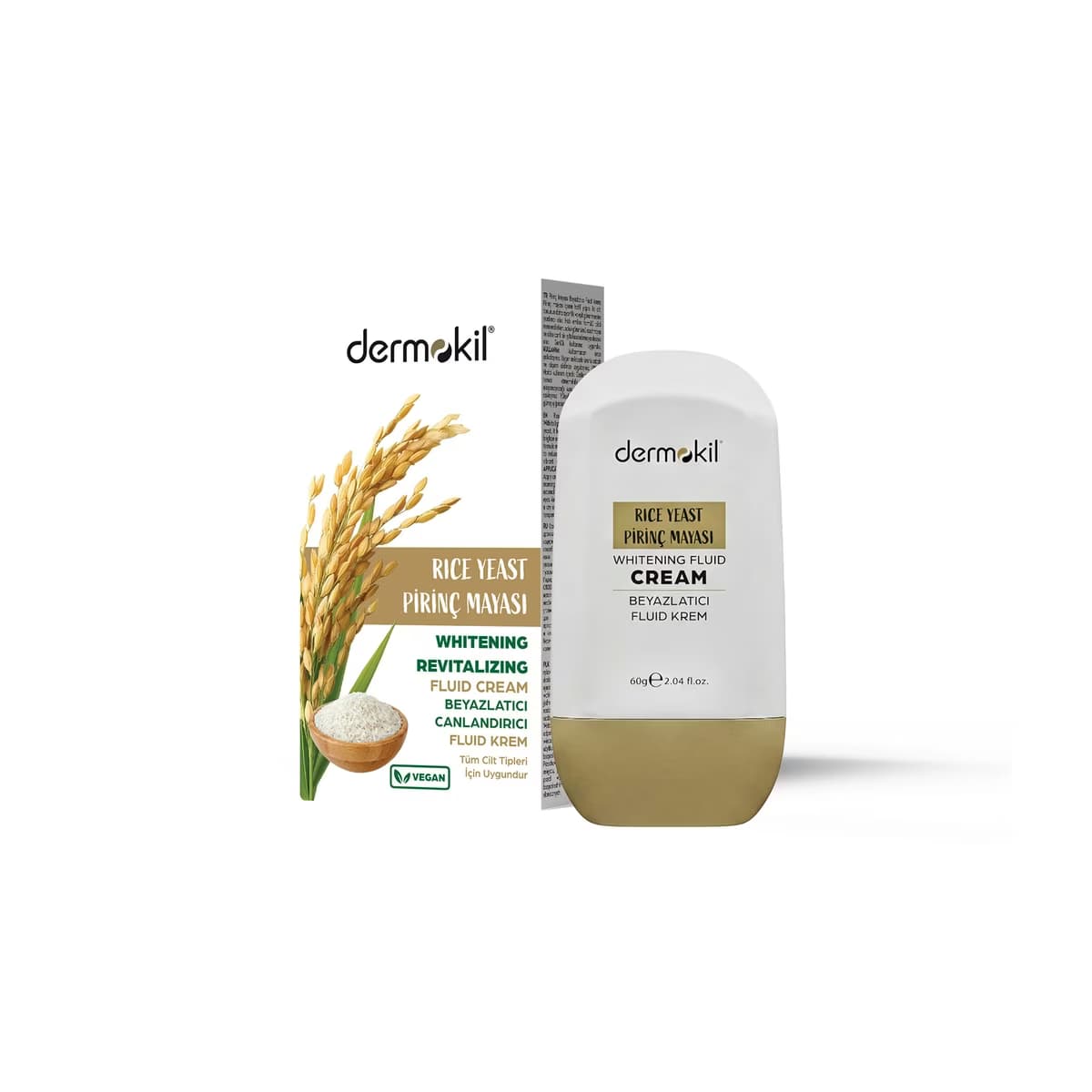 Dermokil Pirinç Mayası Beyazlatıcı Fluid Krem 60 gr - Gratis