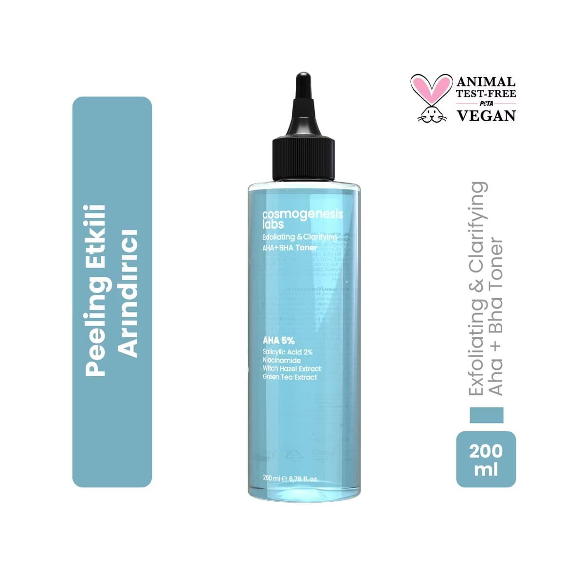 Cosmogenesis Labs AHA+BHA Yüz Toniği 200 ml - Gratis
