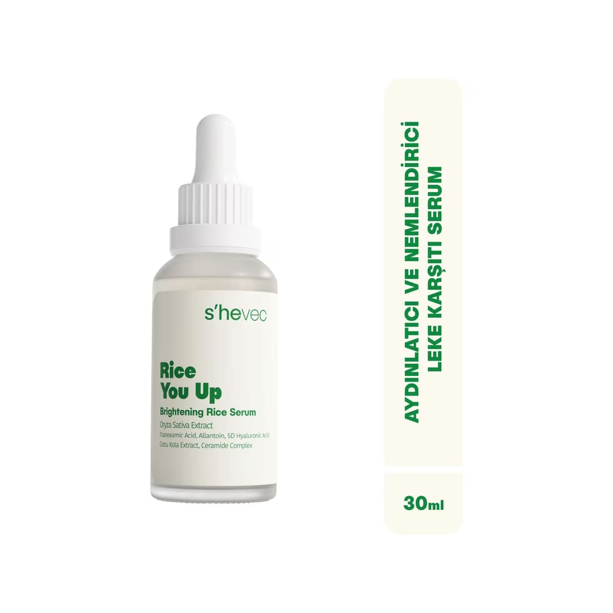 She Vec Rice You Up Aydınlatıcı ve Nemlendirici Leke Karşıtı Yüz Serumu 30 ml - Gratis
