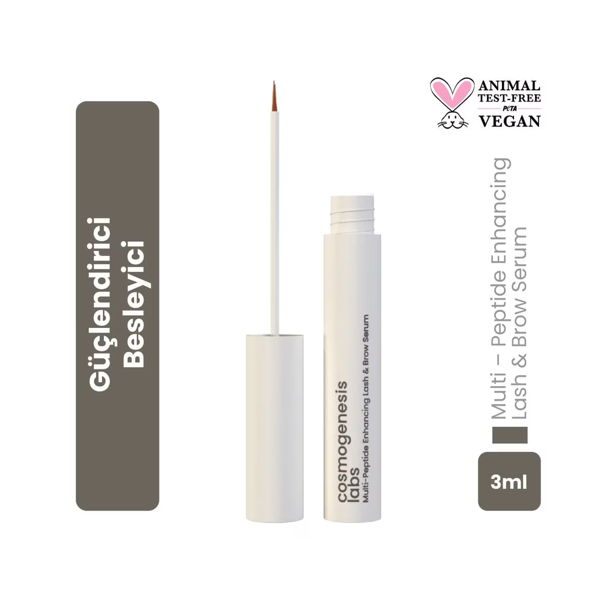 Cosmogenesis Labs Dolgunlaştırıcı ve Güçlendirici Kaş & Kirpik Serumu 3 ml - Gratis