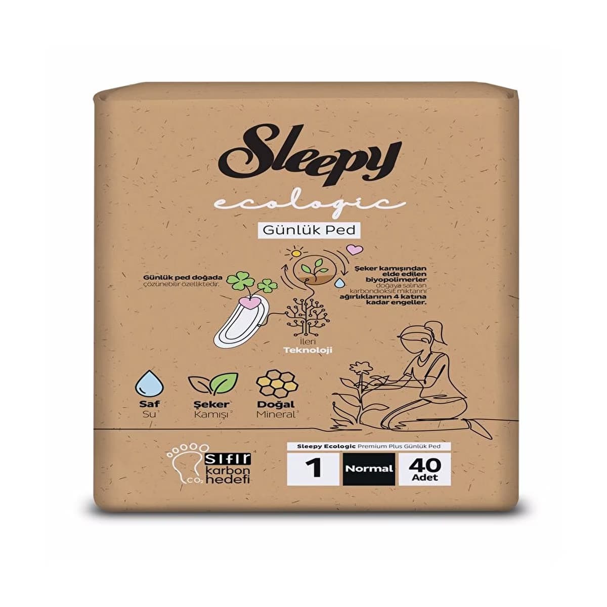 Sleepy Ecologic Günlük (Boy 1) Süper Normal Ped 40'lı - Gratis