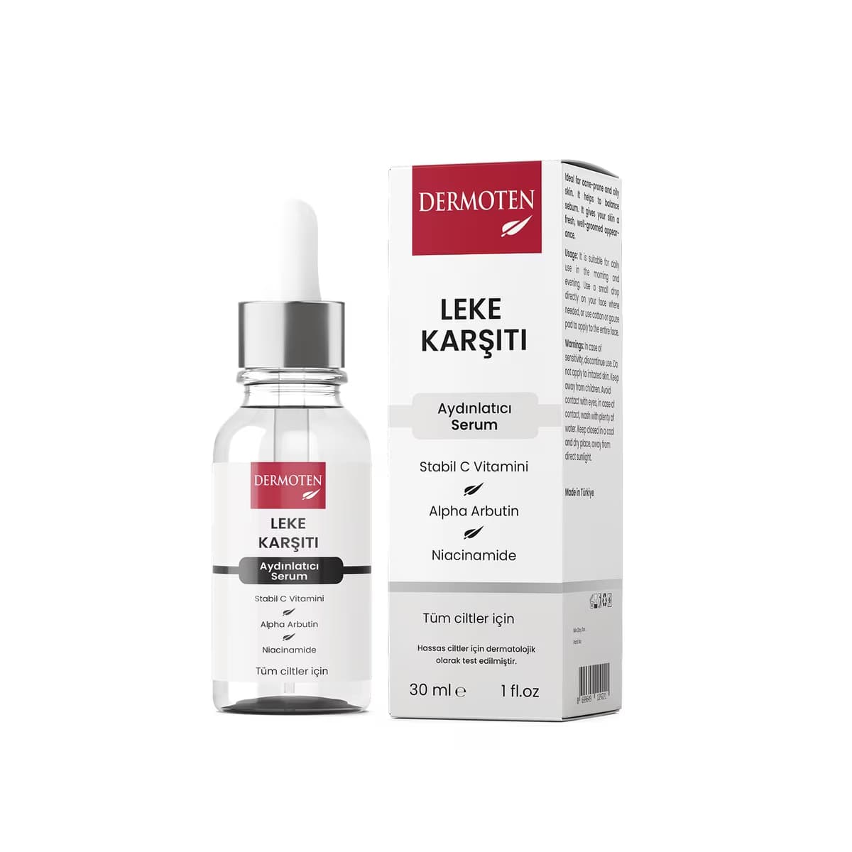 Dermoten Aydınlatıcı C Vitaminli Leke Karşıtı Cilt Bakım Serumu 30 ml - Gratis