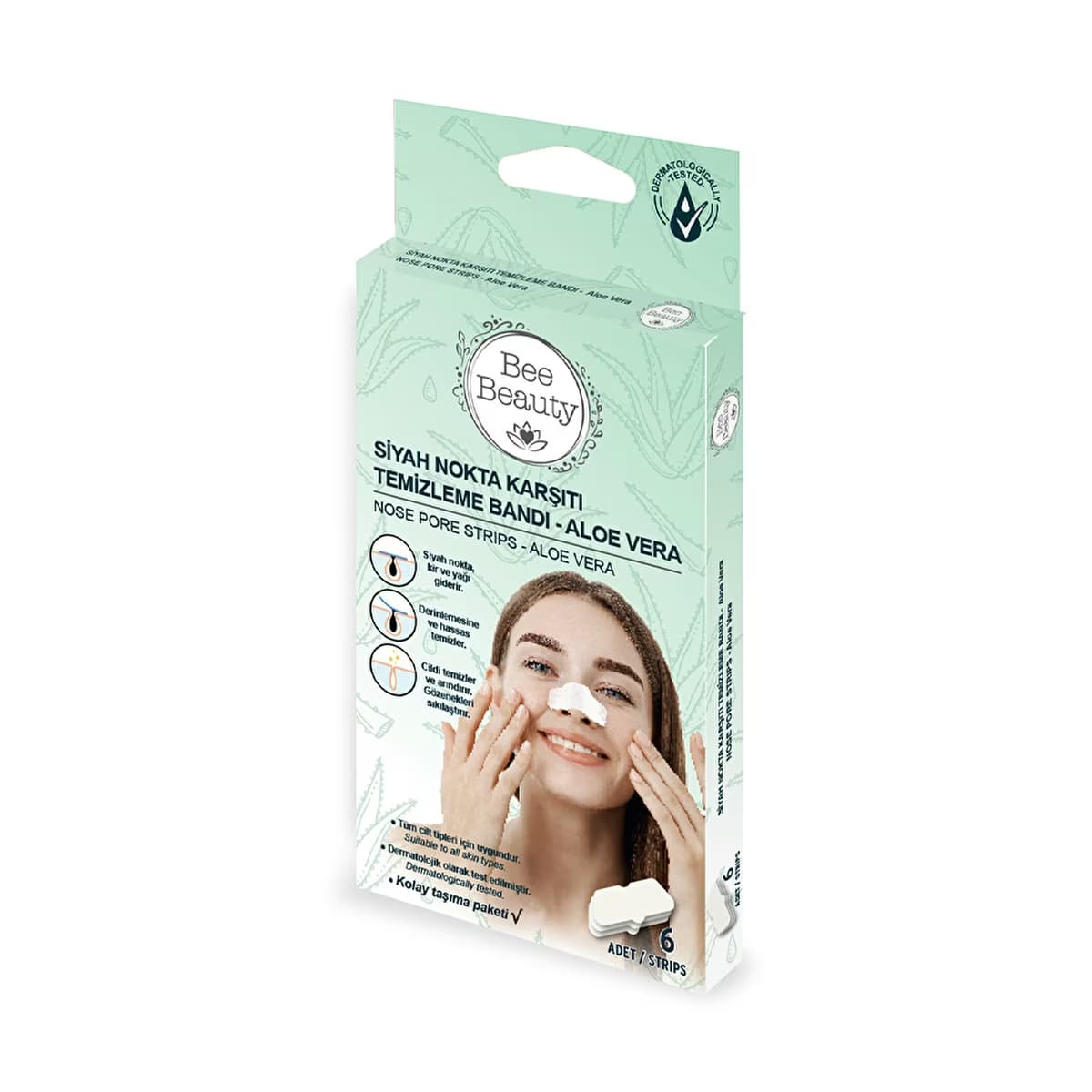 Bee Beauty Aloe Vera Siyah Nokta Bandı 6'lı - Gratis