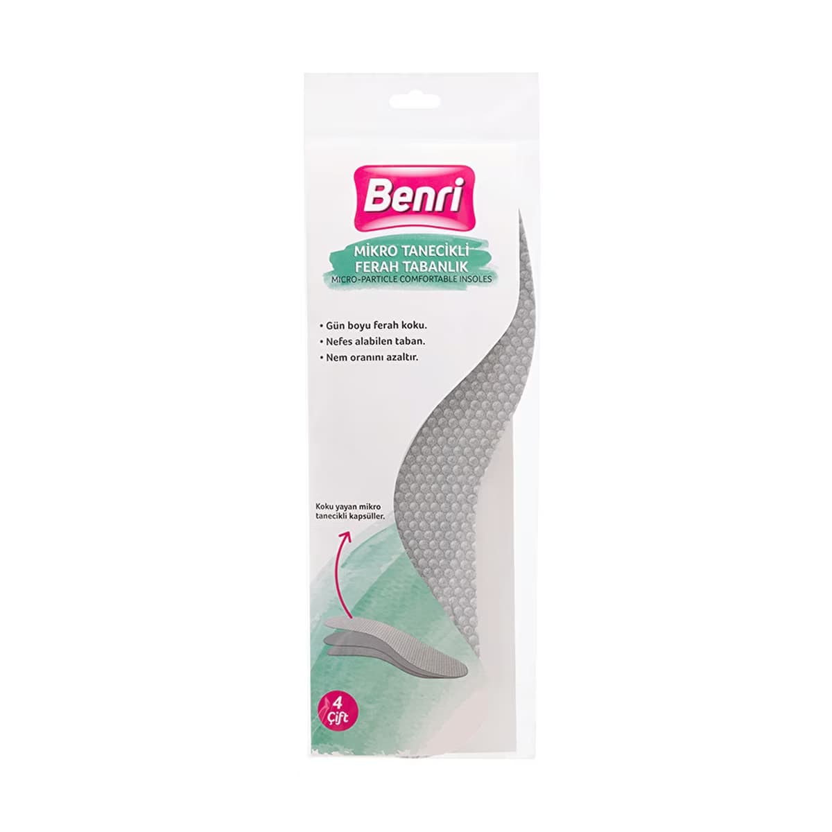 Benri Mikro Tanecikli Ferah Tabanlık 4 Çift - Gratis