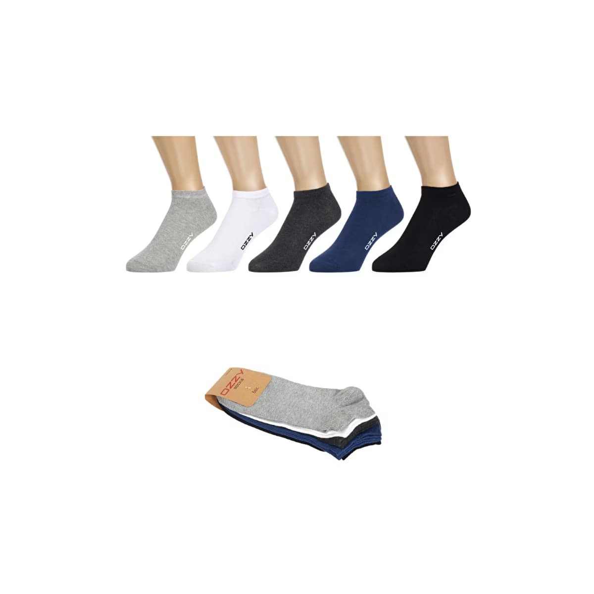Ozzy Socks Kadın 5'li Dikişsiz Pamuklu Patik Çorap Renkli 36/40 - Gratis