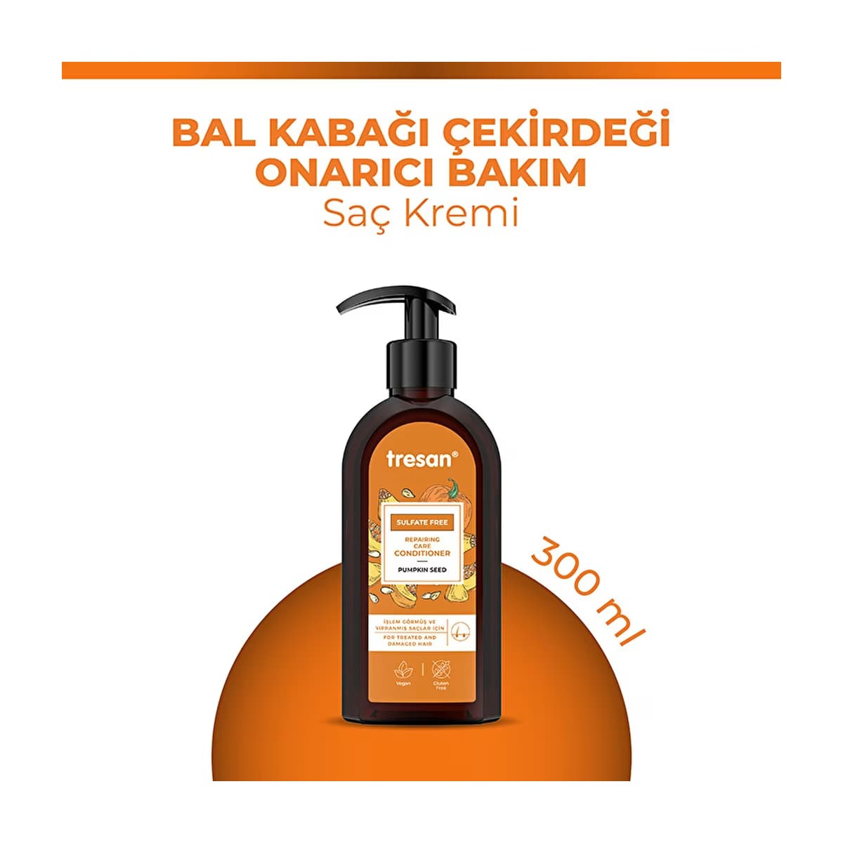 Tresan Bal Kabağı Çekirdeği Onarıcı Sülfatsız Bakım Saç Kremi 300 ml - Gratis