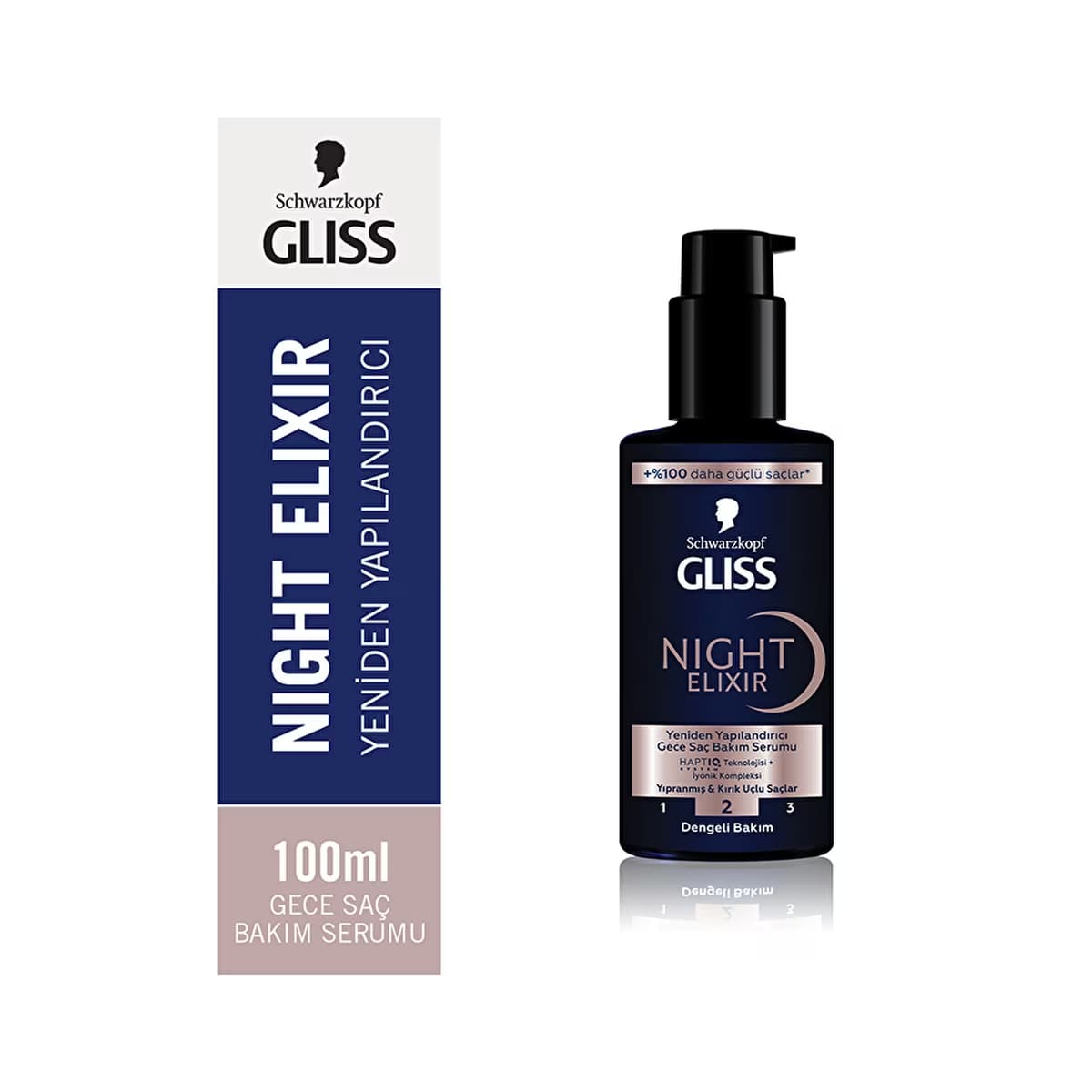 Gliss Night Elixir Yeniden Yapılandırıcı Gece Saç Bakım Serumu 100 ml - Gratis