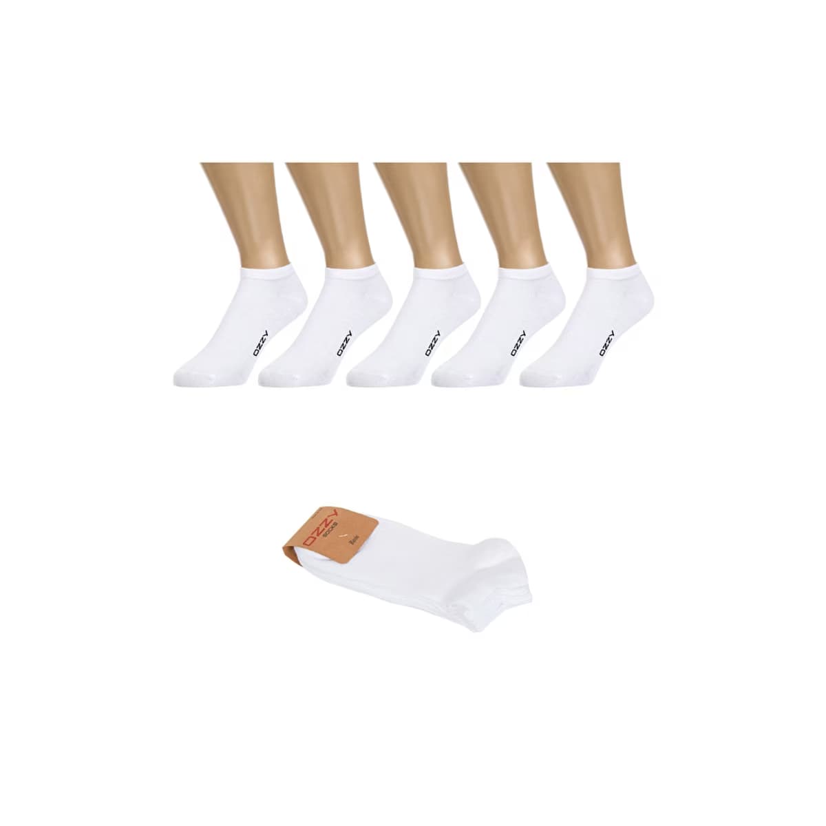 Ozzy Socks Erkek 5'li Dikişsiz Pamuklu Patik Çorap Beyaz 40/44 - Gratis