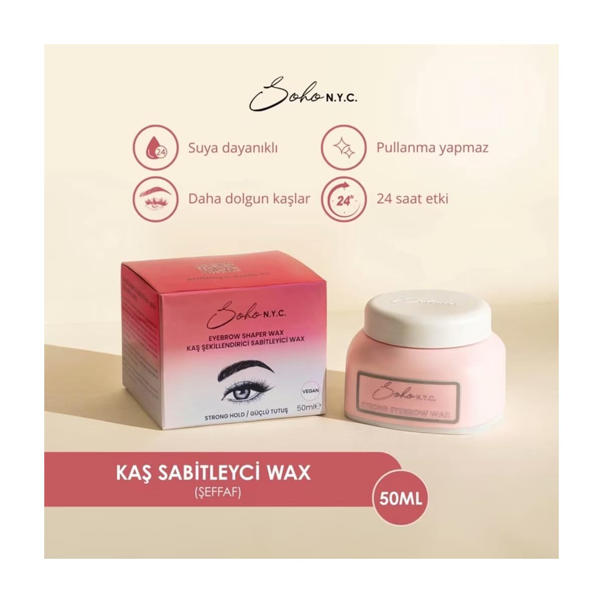 Soho N.Y.C. Kaş Şekillendirici Sabitleyici Wax Şeffaf 50 ml - Gratis