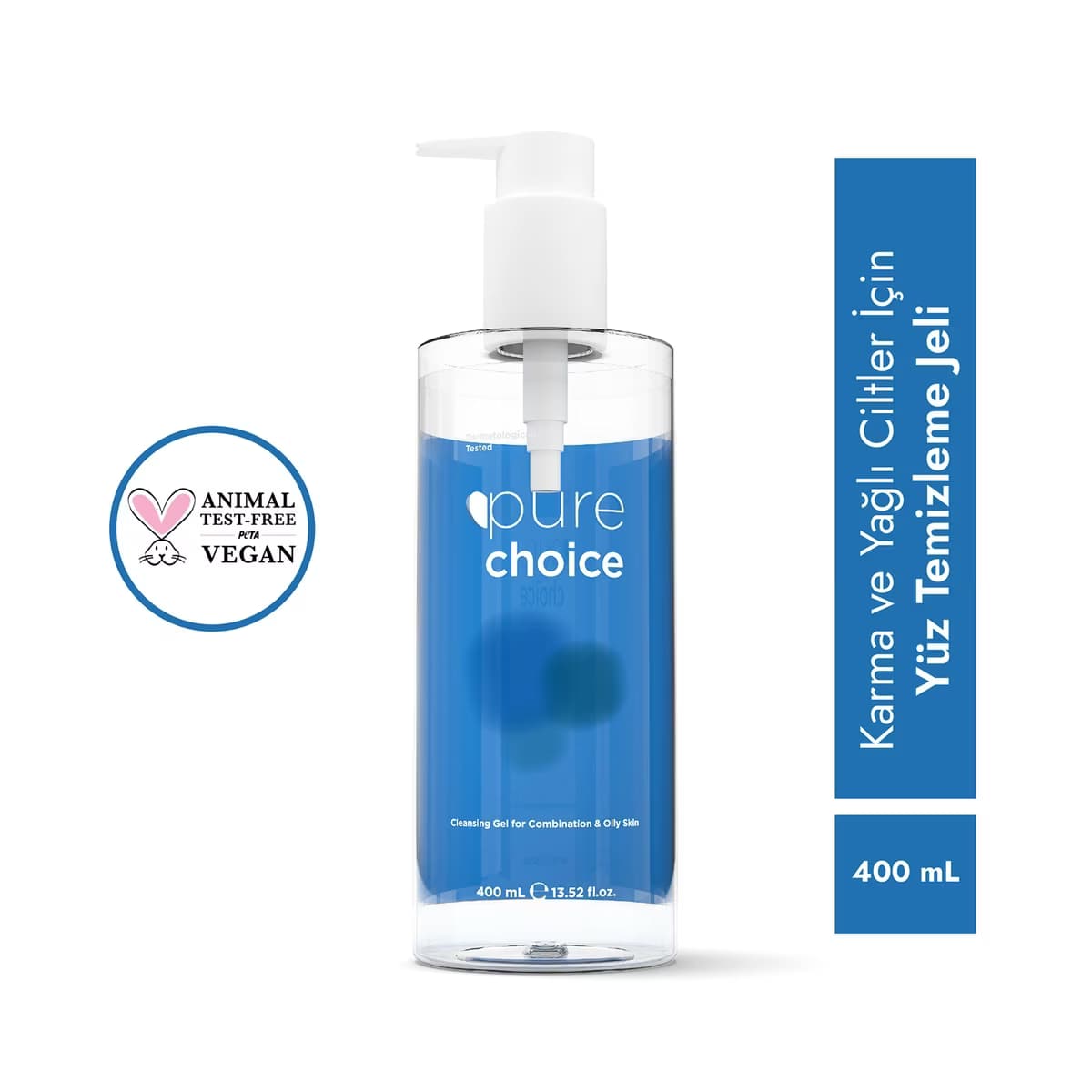 Pure Choice Karma ve Yağlı Ciltler İçin Yüz Temizleme Jeli 400 ml - Gratis