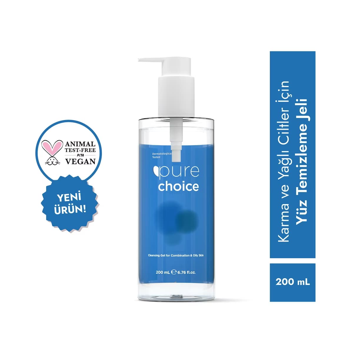 Pure Choice Karma ve Yağlı Ciltler İçin Yüz Temizleme Jeli 200 ml - Gratis