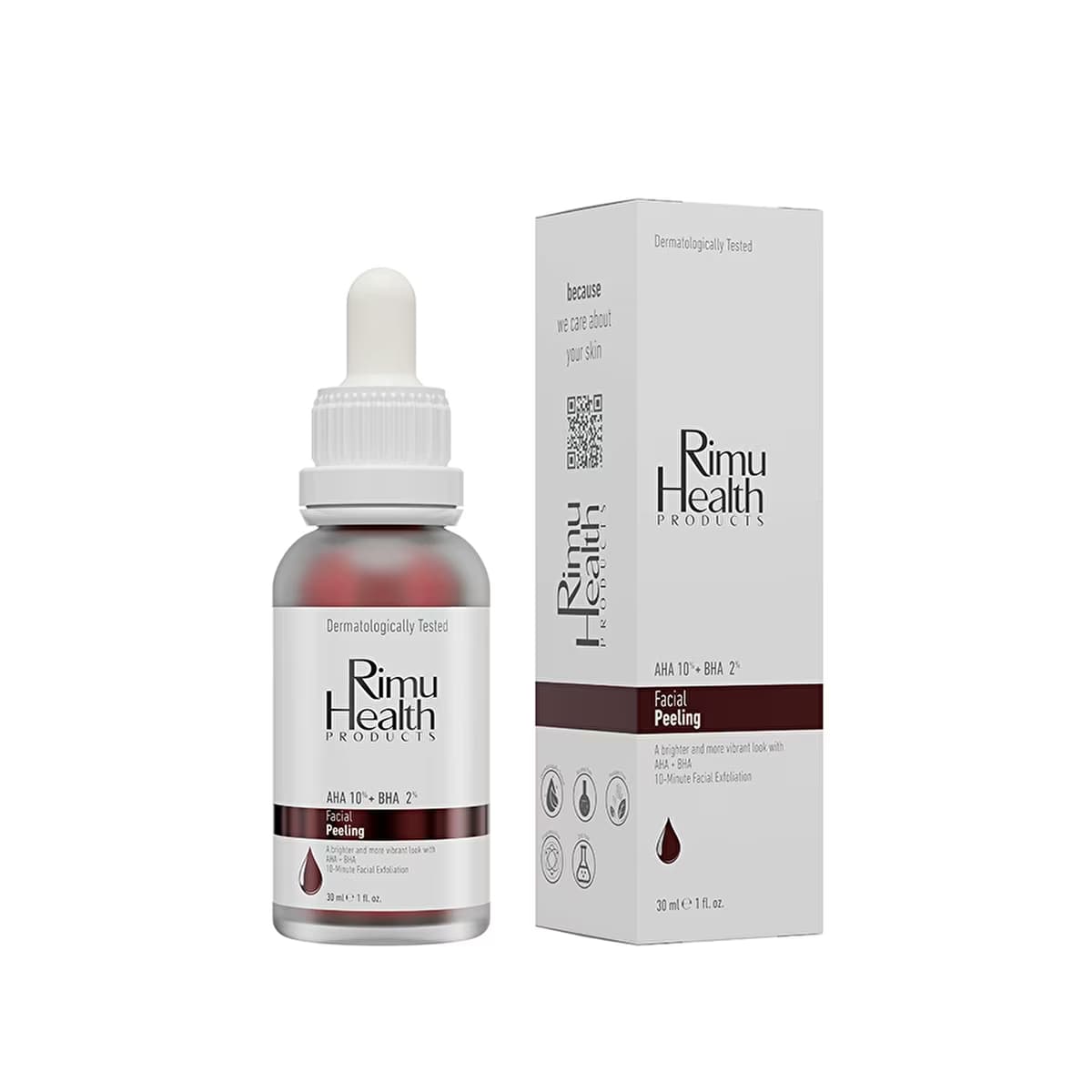 Rimu Health Canlandırıcı ve Cilt Tonu Eşitleyici Yüz Peeling Serum 30 ml (AHA %10 + BHA %2) - Gratis