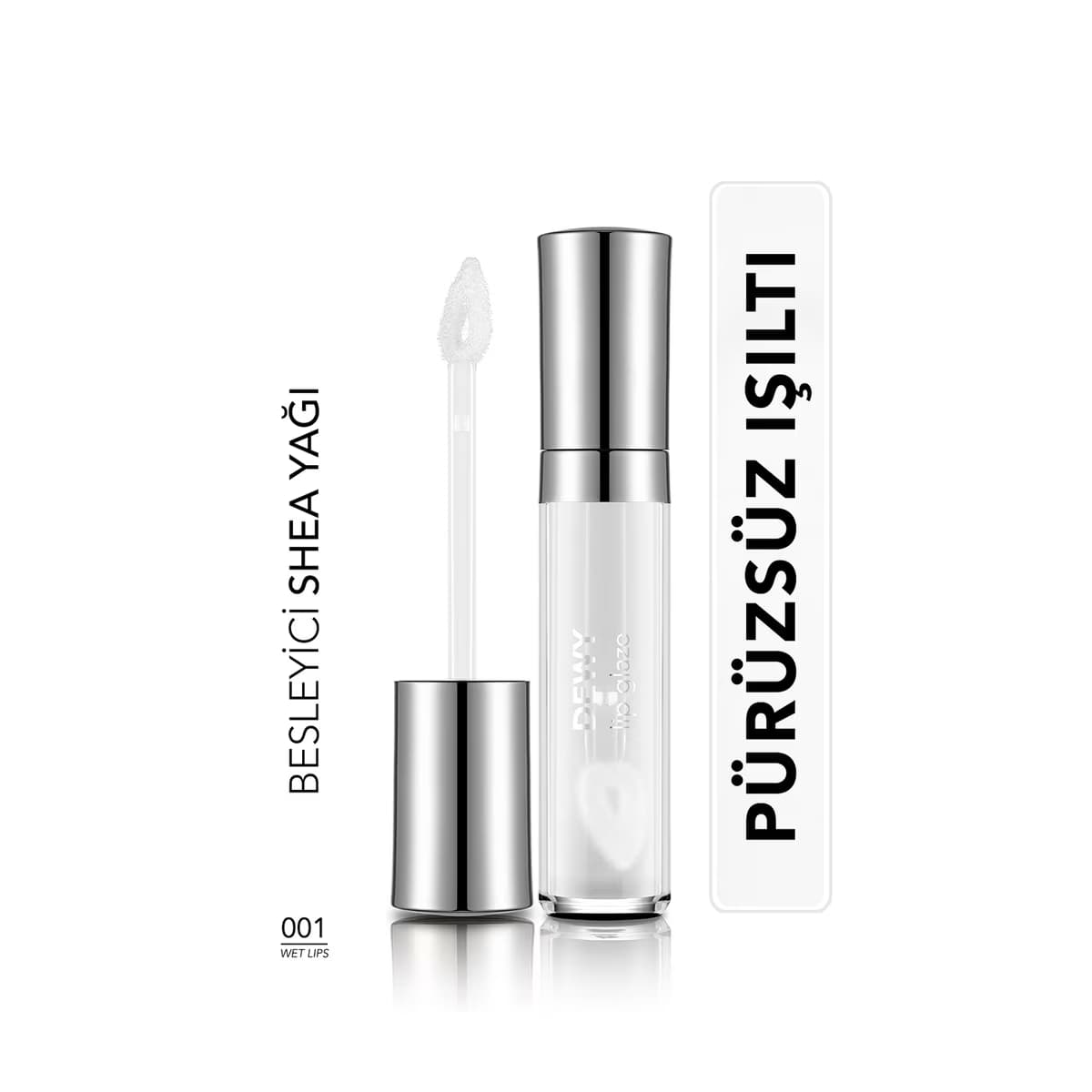 Flormar Dewy Lip Glaze Dudak Parlatıcısı 001 Wet Lips - Gratis
