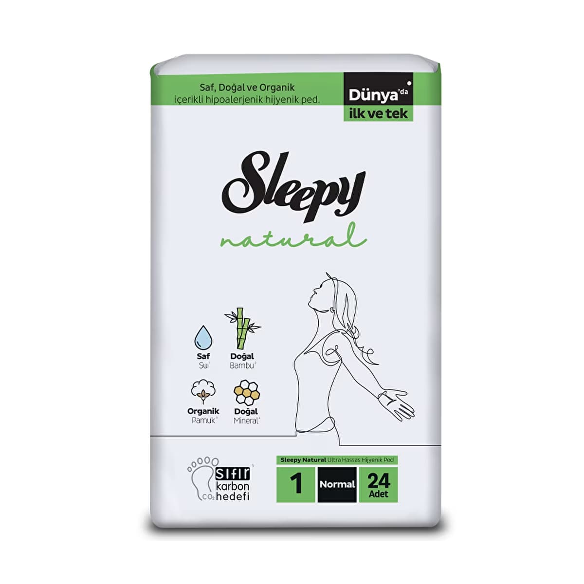 Sleepy Natural Süper Eco Normal Hijyenik Ped 24 Adet (Boy 1) - Gratis