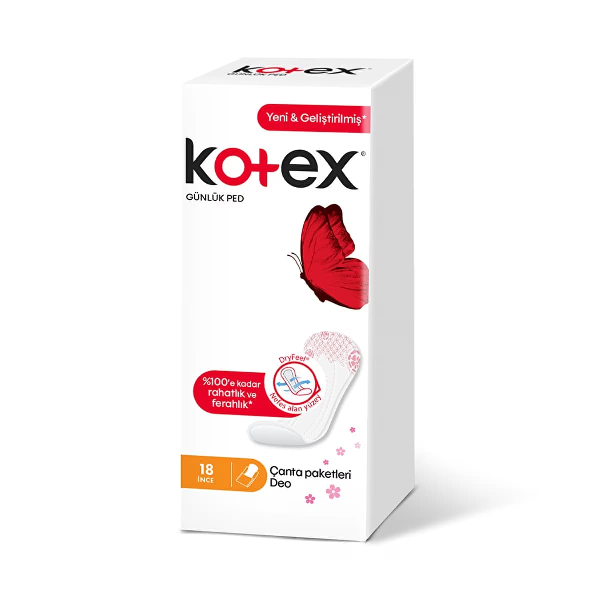 Kotex Günlük Ped İnce 18’li Çanta Paketleri Deo - Gratis