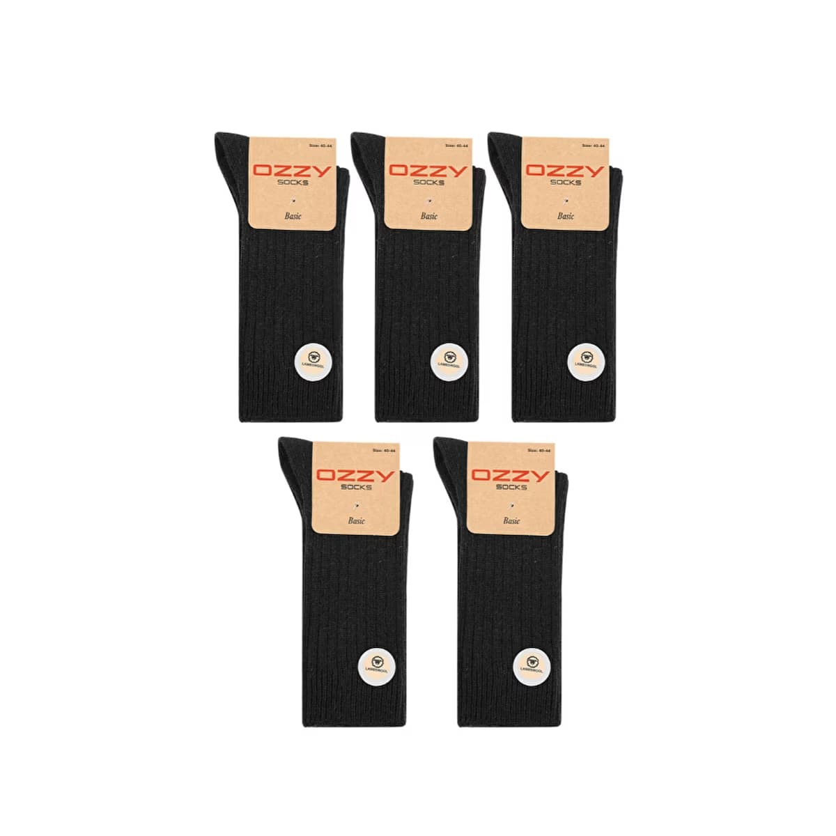 Ozzy Socks Erkek 5'li Yünlü Çorap Siyah 40/44 - Gratis