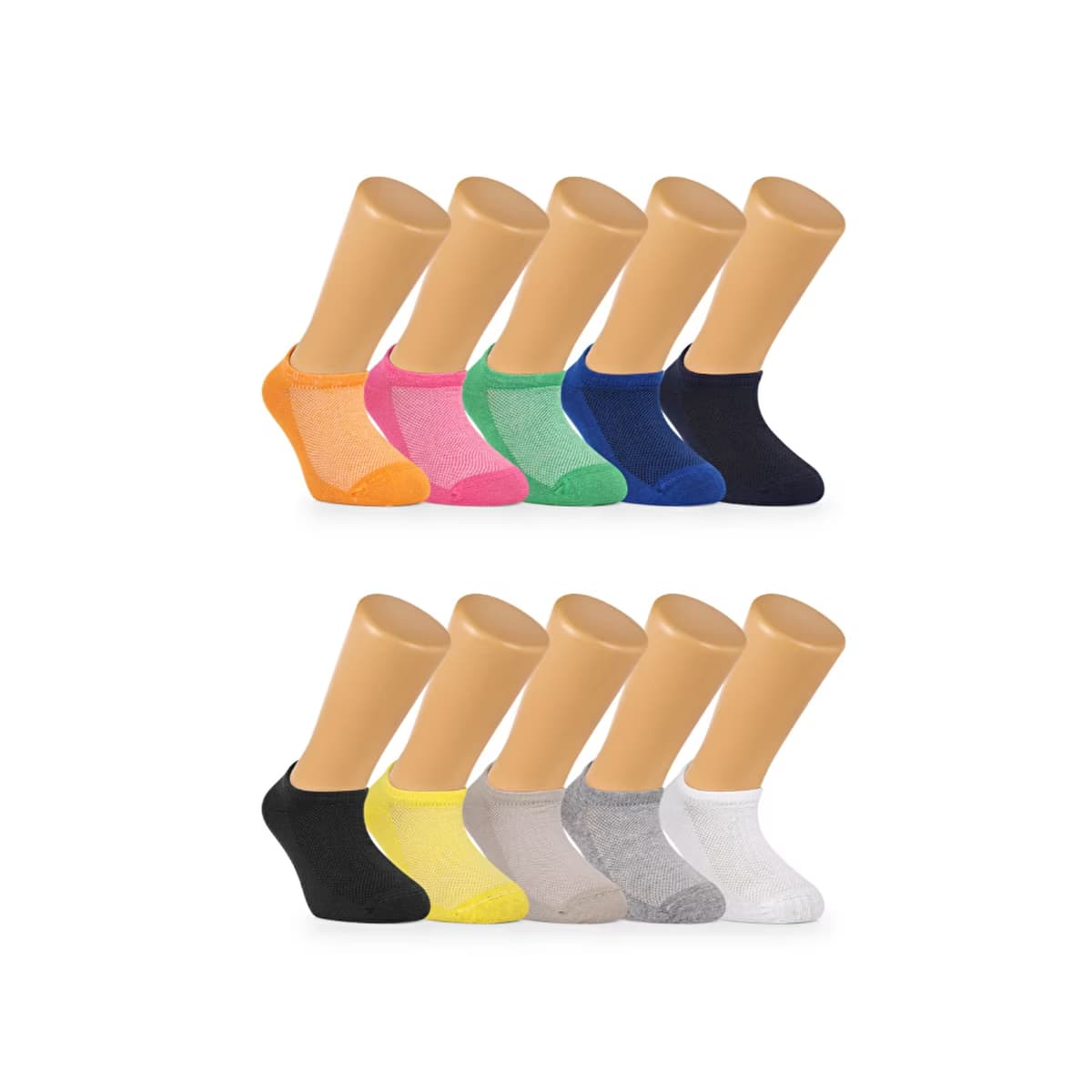 Ozzy Socks Çocuk 10'lu Dikişsiz Pamuklu Bebek Çocuk Patik Çorap 5/7 Yaş - Gratis