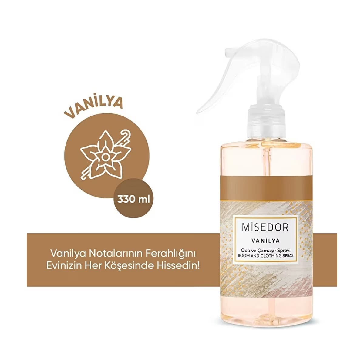 Misedor Vanilya Oda Kokusu ve Çamaşır Parfümü 330 ml - Gratis