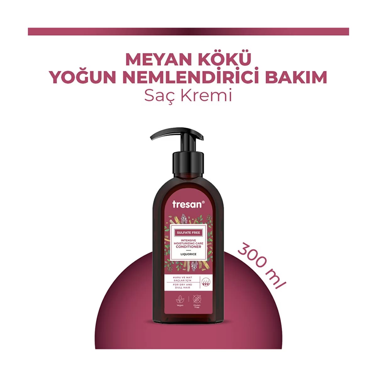 Tresan Meyan Kökü Yoğun Nemlendirici Sülfatsız Bakım Saç Kremi 300 ml - Gratis