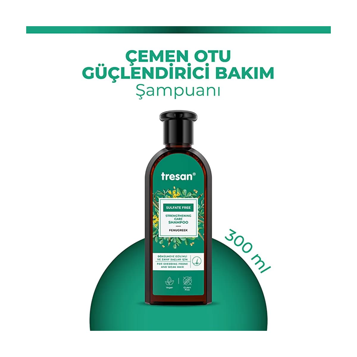 Tresan Çemen Otu Güçlendirici Sülfatsız Bakım Şampuanı 300 ml - Gratis