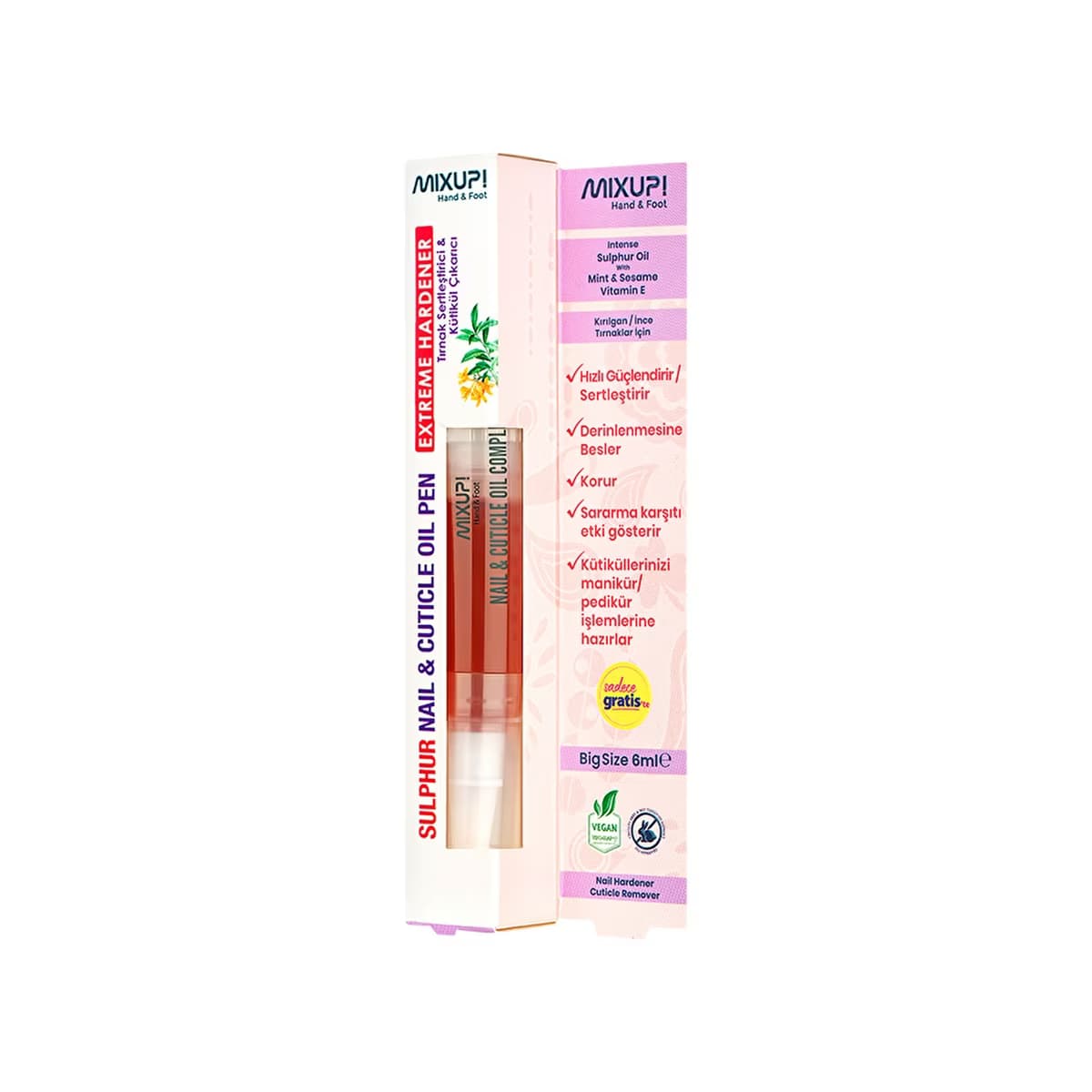 Mixup! Tırnak Sertleştirici & Kütikül Çıkarıcı 6 ml - Gratis