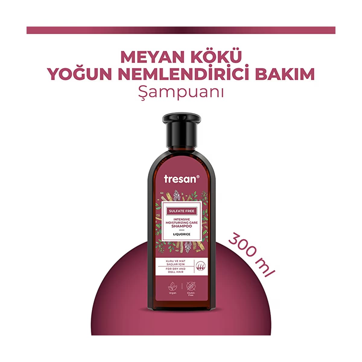 Tresan Meyan Kökü Yoğun Nemlendirici Sülfatsız Bakım Şampuanı 300 ml - Gratis