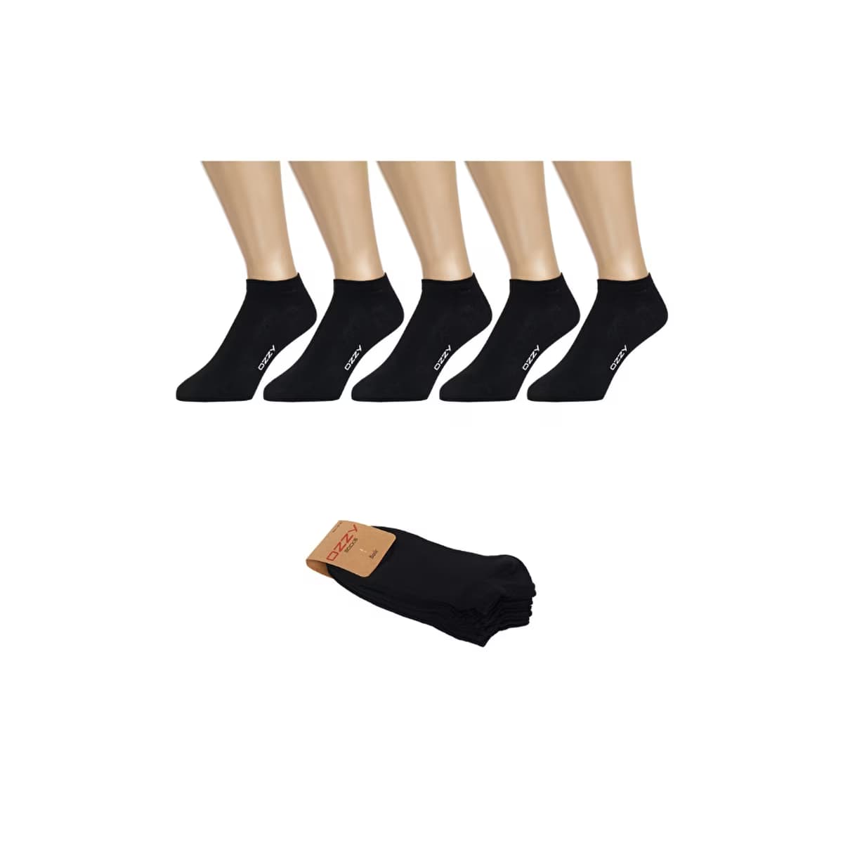 Ozzy Socks Erkek 5'li Dikişsiz Pamuklu Patik Çorap Siyah 40/44 - Gratis