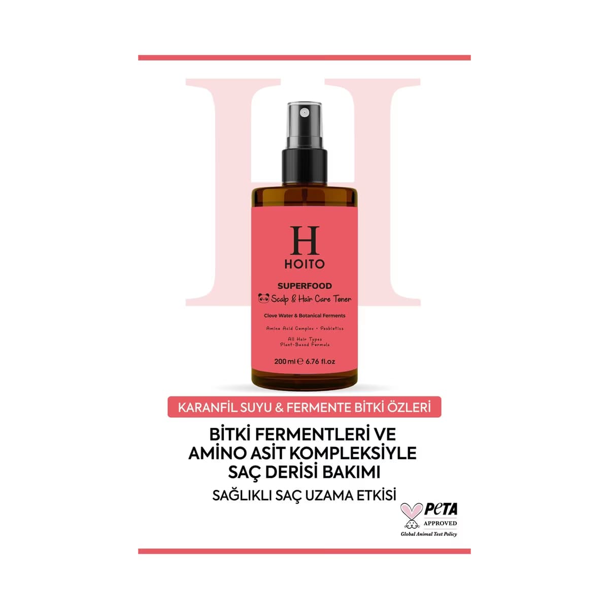 Hoito Superfood Saç Dökülmesi Karşıtı Karanfil Suyu & Posbiyotik Saç & Saç Derisi Bakım Toniği 200 ml - Gratis