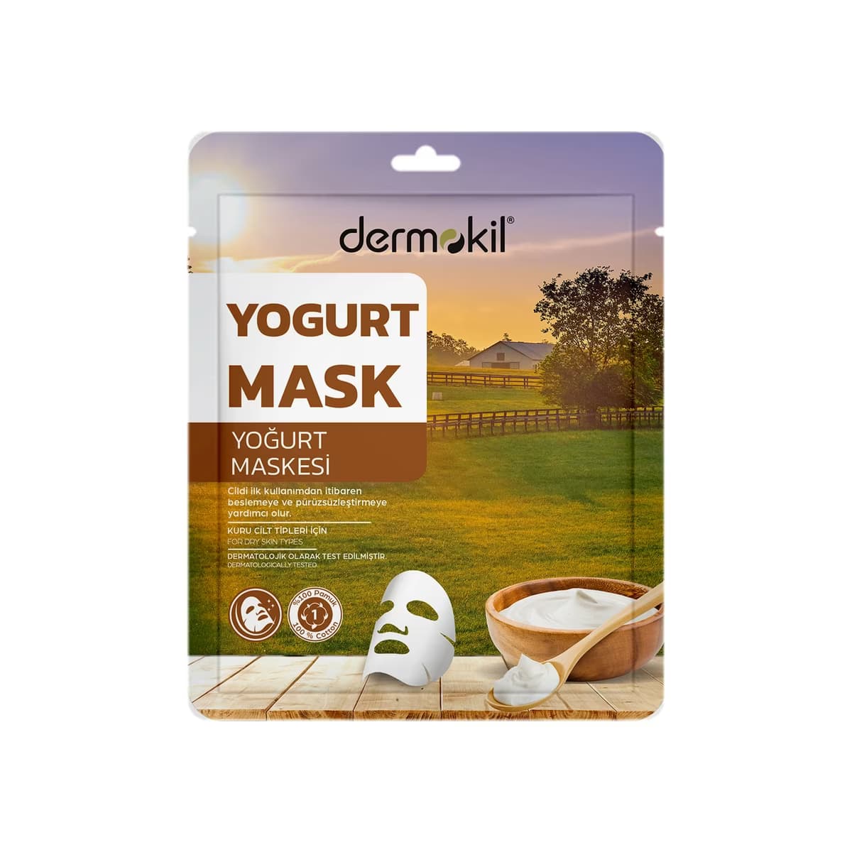 Dermokil Kuru Ciltler İçin Yoğurt Kağıt Maske 20 gr - Gratis