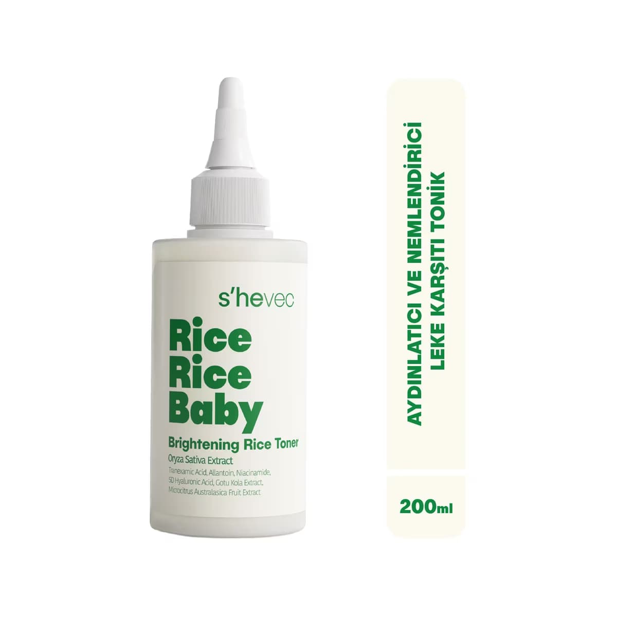 She Vec Rice Rice Baby Aydınlatıcı ve Nemlendirici Leke Karşıtı Tonik 200 ml - Gratis