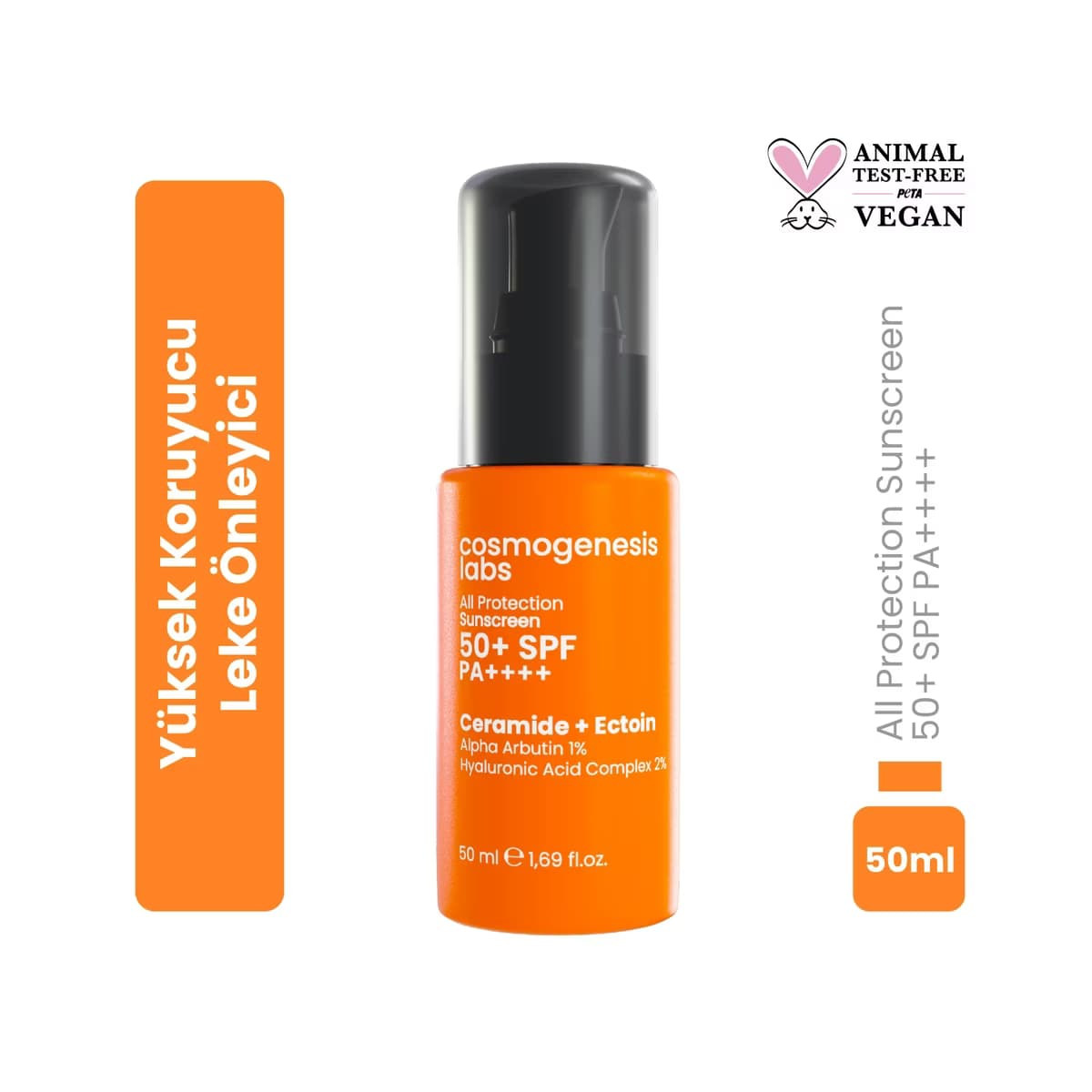 Cosmogenesis Labs Leke Karşıtı 50SPF Yüz Güneş Kremi 50 ml - Gratis