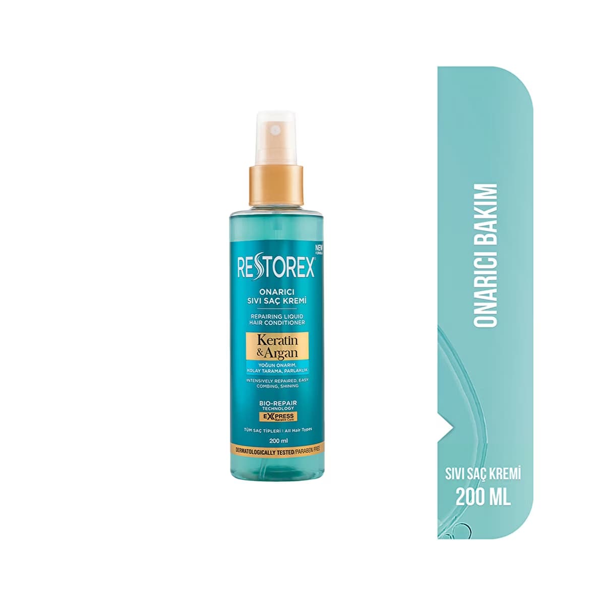 Restorex Keratin & Argan Onarıcı Sıvı Saç Bakım Kremi 200 ml - Gratis