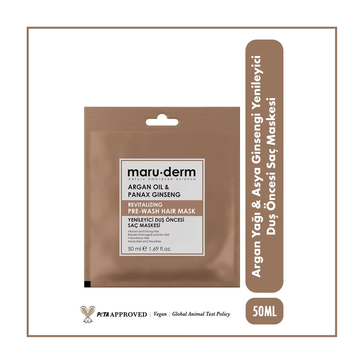 Maruderm Argan Yağı & Panax Ginseng Yenileyici Duş Öncesi Saç Maskesi 50 ml - Gratis