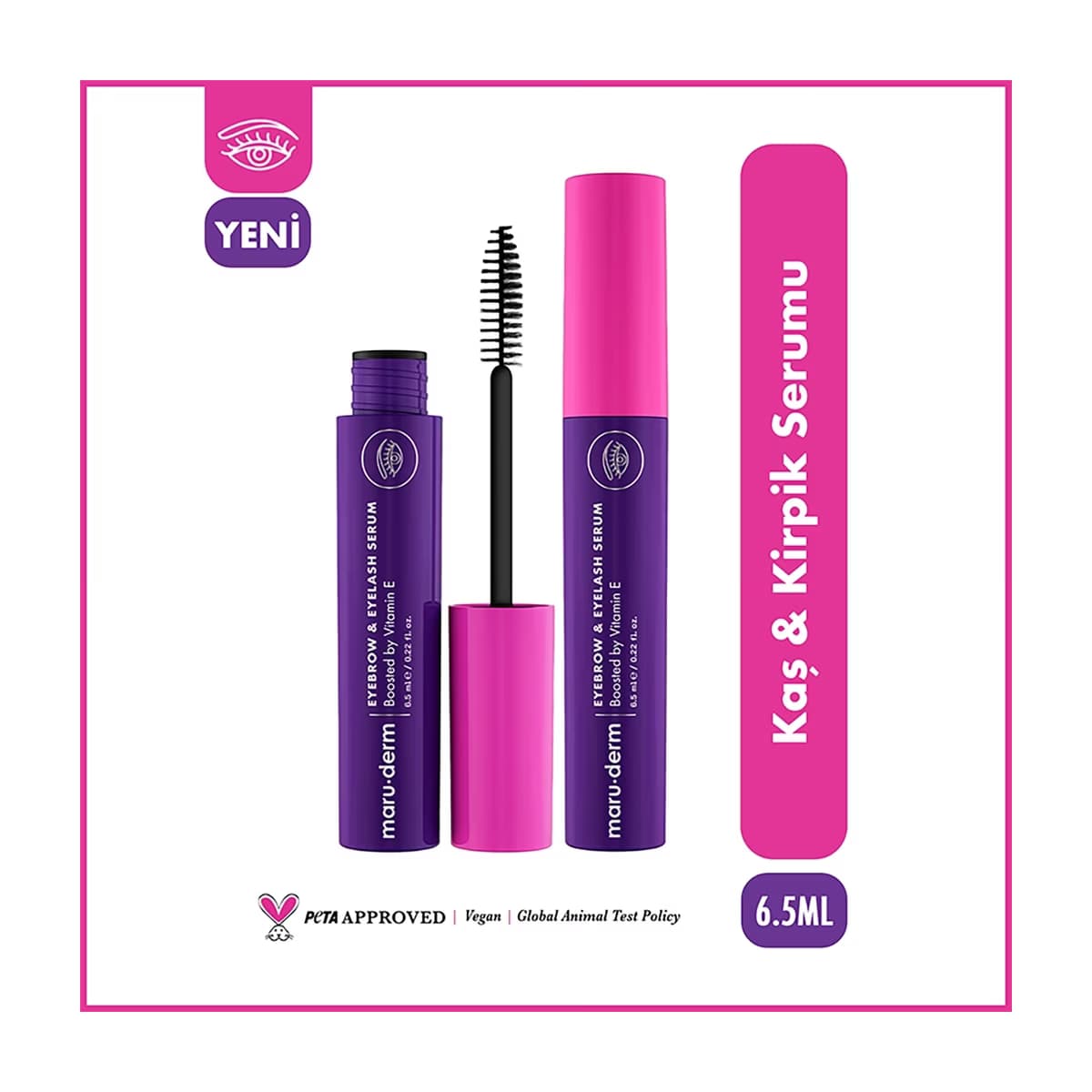 Maruderm E Vitamini ile Güçlendirilmiş Kaş & Kirpik Serumu 6.5 ml - Gratis