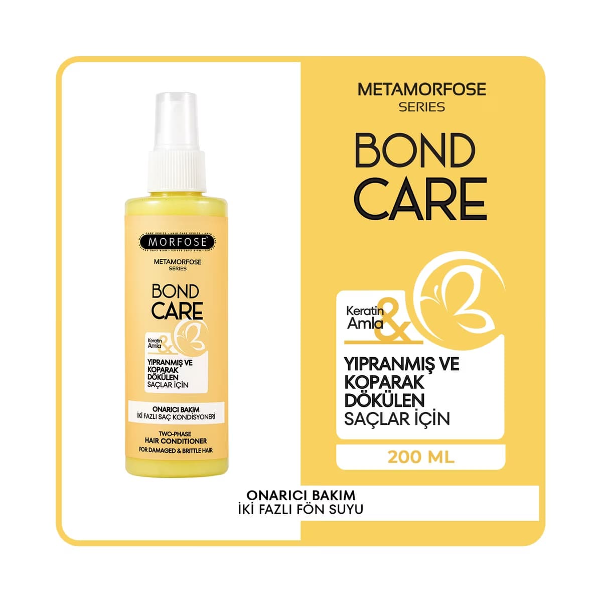 Morfose Metamorfose Bond Care Onarıcı Bakım İki Fazlı Saç Kondisyoneri 200 ml - Gratis