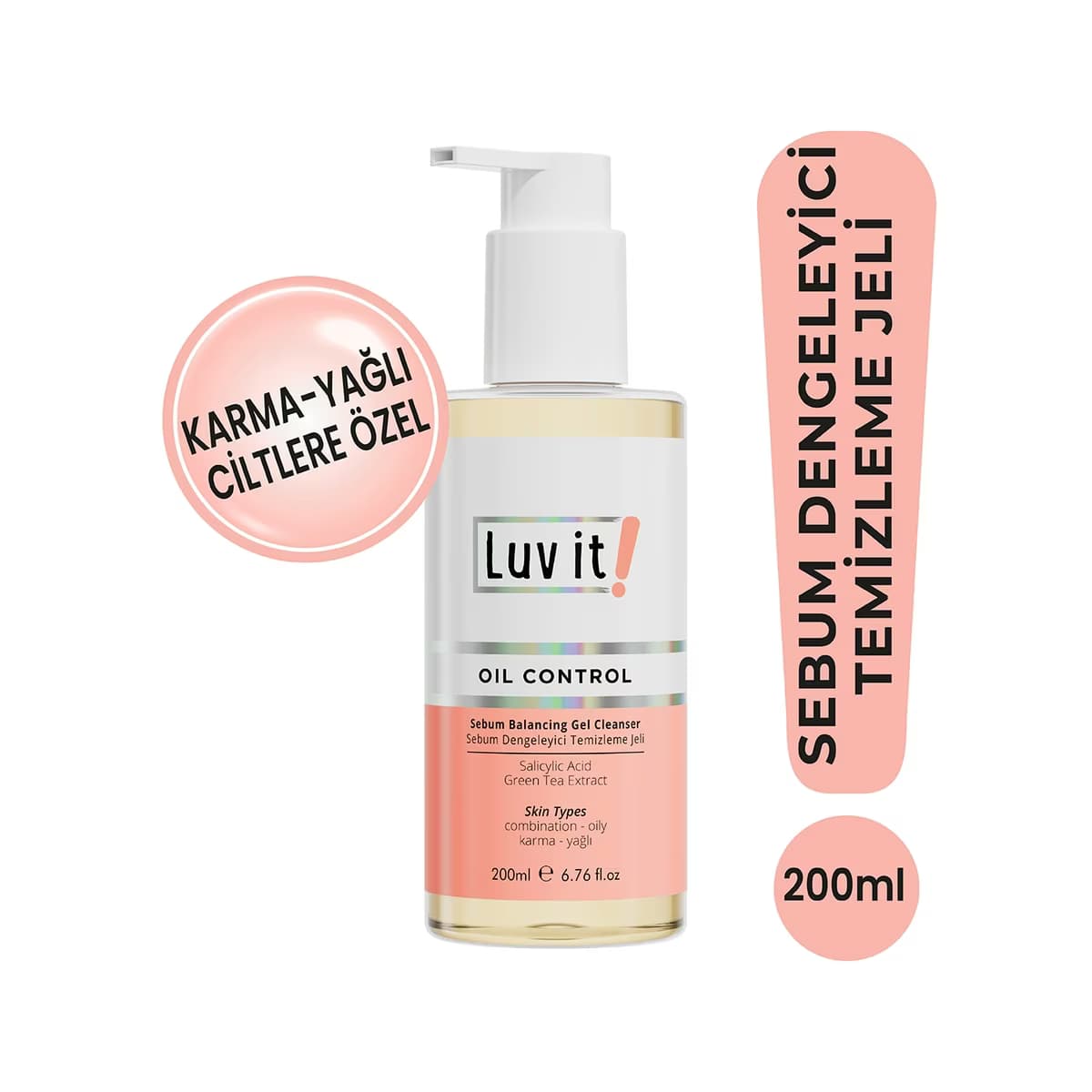 Luv it! Sebum Dengeleyici Temizleme Jeli 200 ml - Gratis