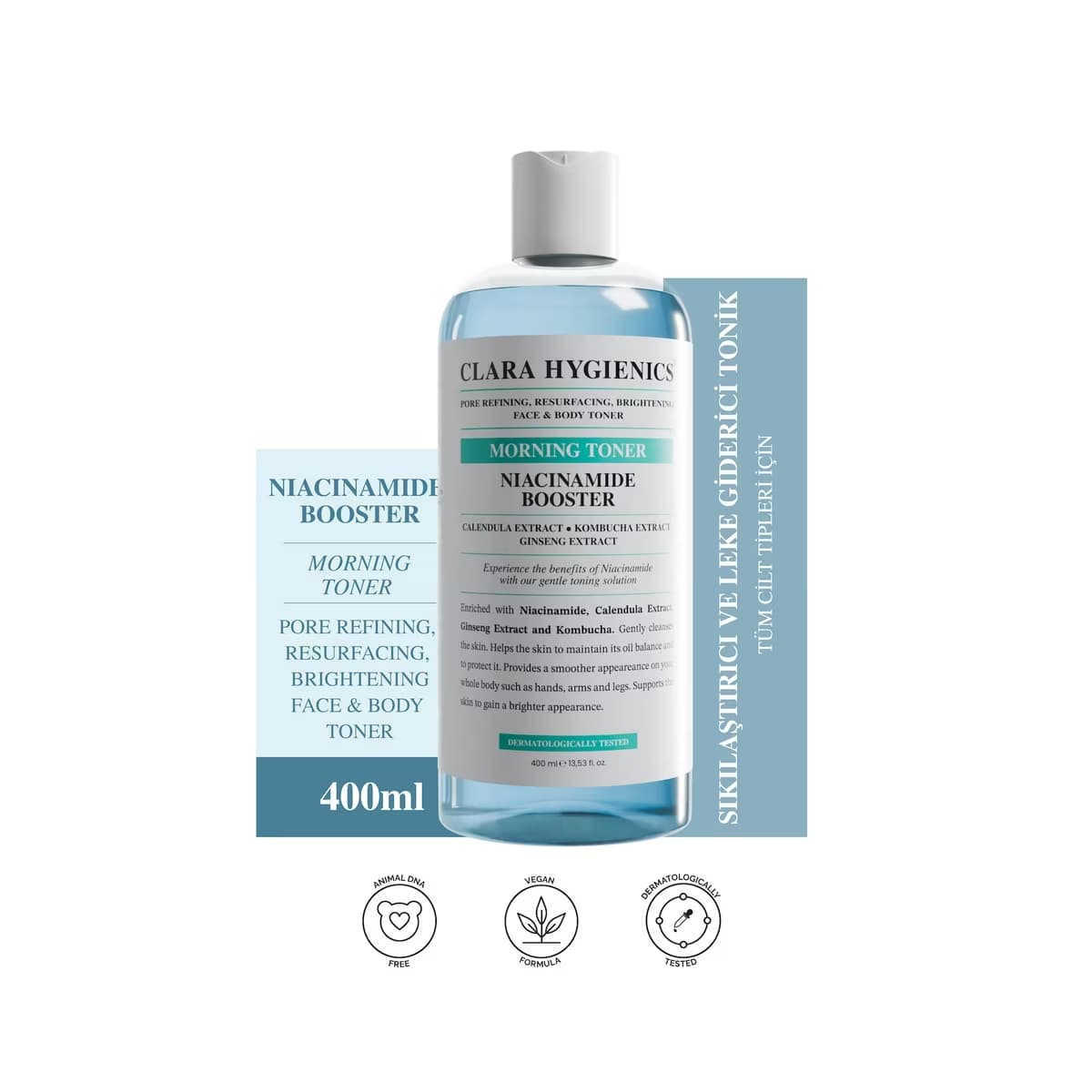 Clara Hygienics Niacinamide Booster Gözenek Sıkılaştırıcı Tonik 400 ml - Gratis