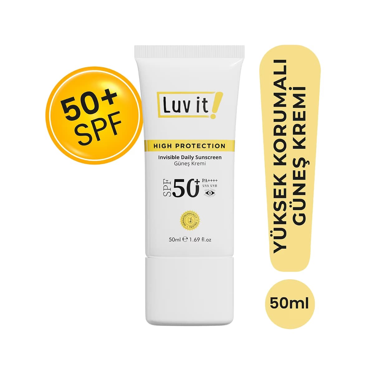 Luv it! Güneş Kremi SPF50+ PA++++ UVA-UVB 50 ml - Gratis