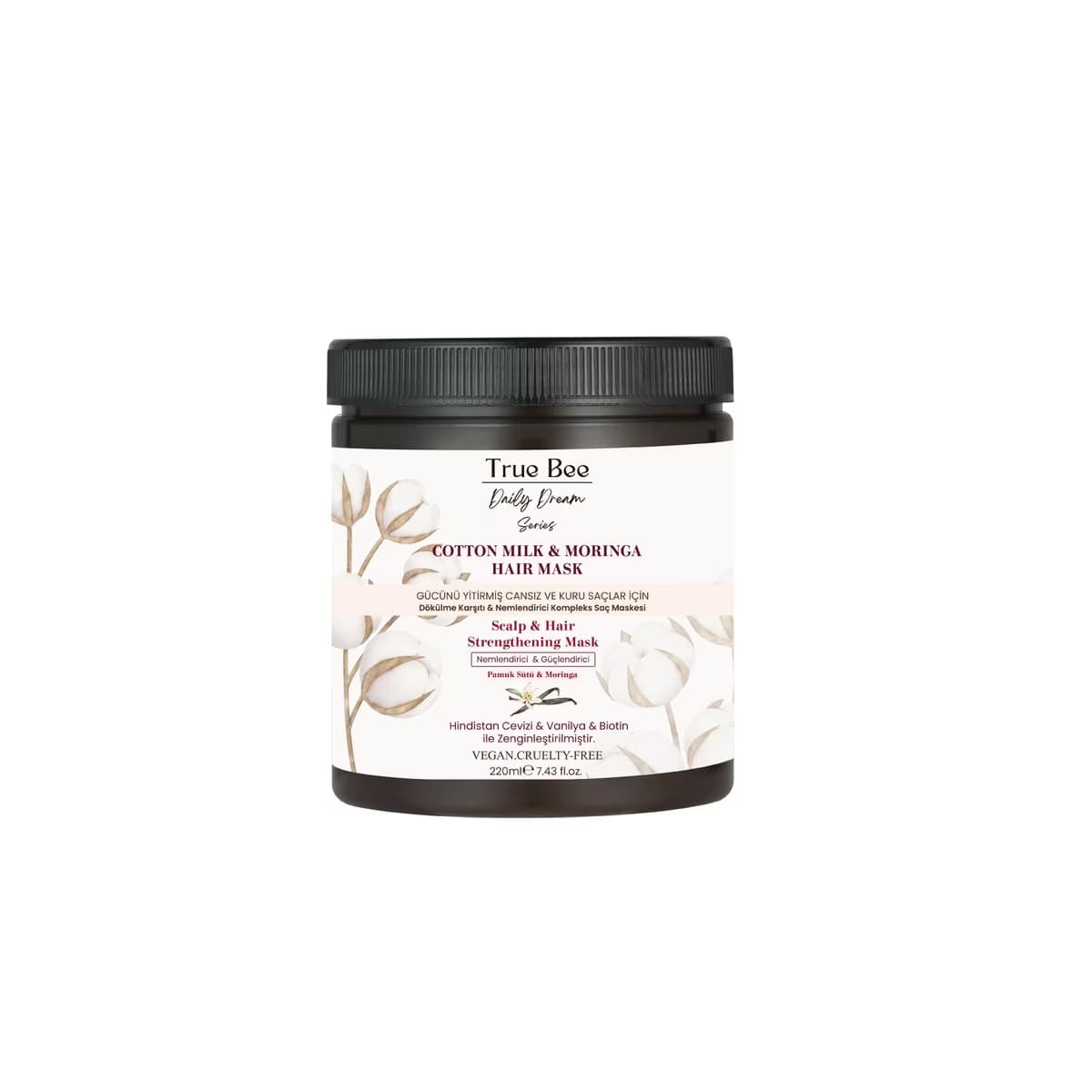 True Bee Pamuk Sütü & Moringa Kompleks Saç Maskesi 220 ml - Gratis