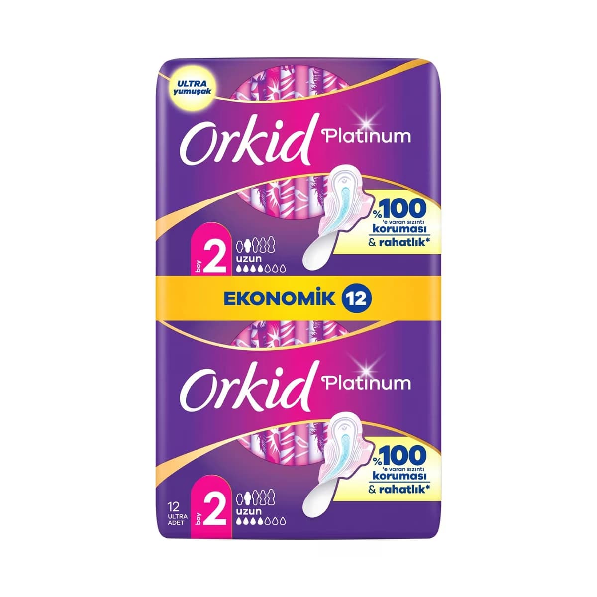 Orkid Platinum Uzun (Boy 2) 12'li Hijyenik Ped - Gratis