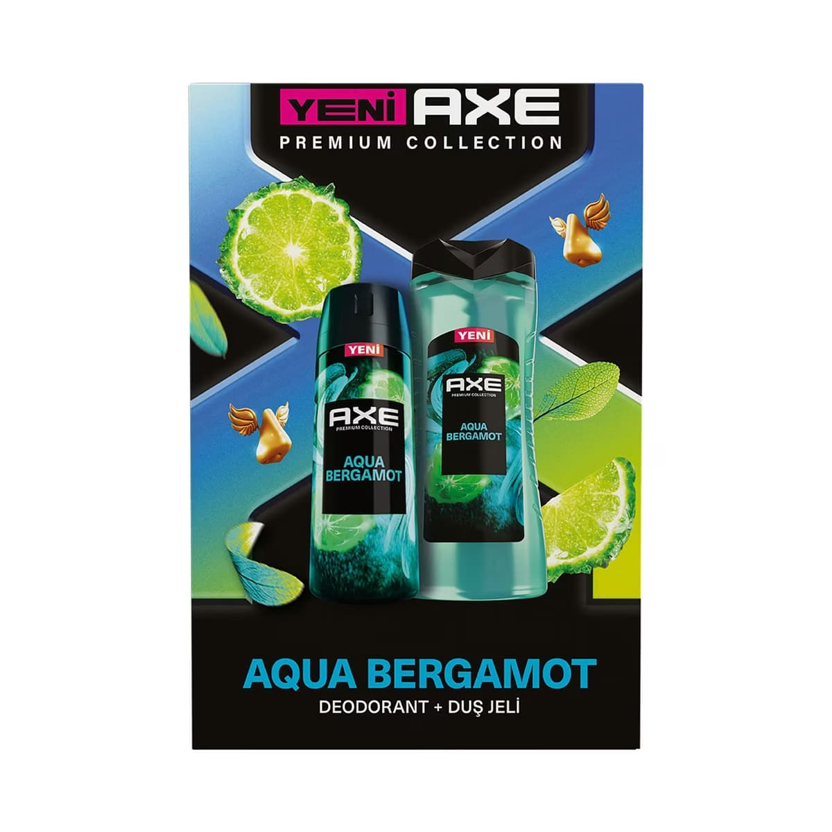 Axe Aqua Bergamot 3 in 1 Duş Jeli 300 ml + Erkek Sprey Deodorant 150 ml - Gratis