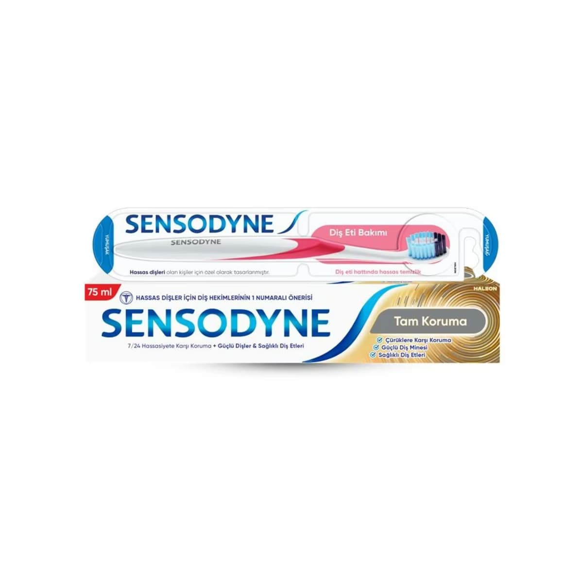 Sensodyne Tam Koruma Diş Macunu 75 ml + Diş Eti Bakımı Fırçası - Gratis