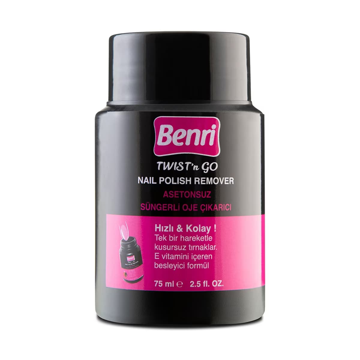 Benri Süngerli Asetonsuz Oje Çıkarıcı 75 ml - Gratis